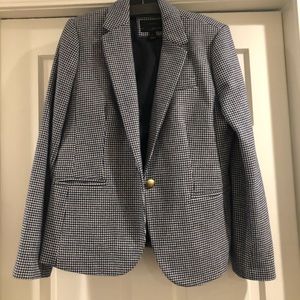 JCrew herringbone navy blazer